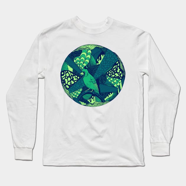 Ngreen Circle of The Northern Cardinal Long Sleeve T-Shirt by kenallouis